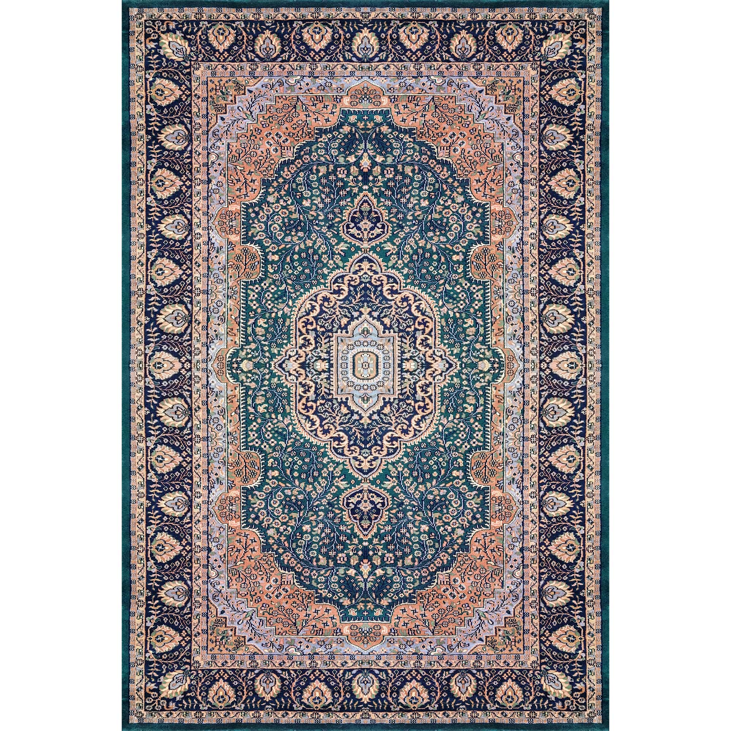 6×9 Feet Hand Knotted Wool Carpet (Deep Green)