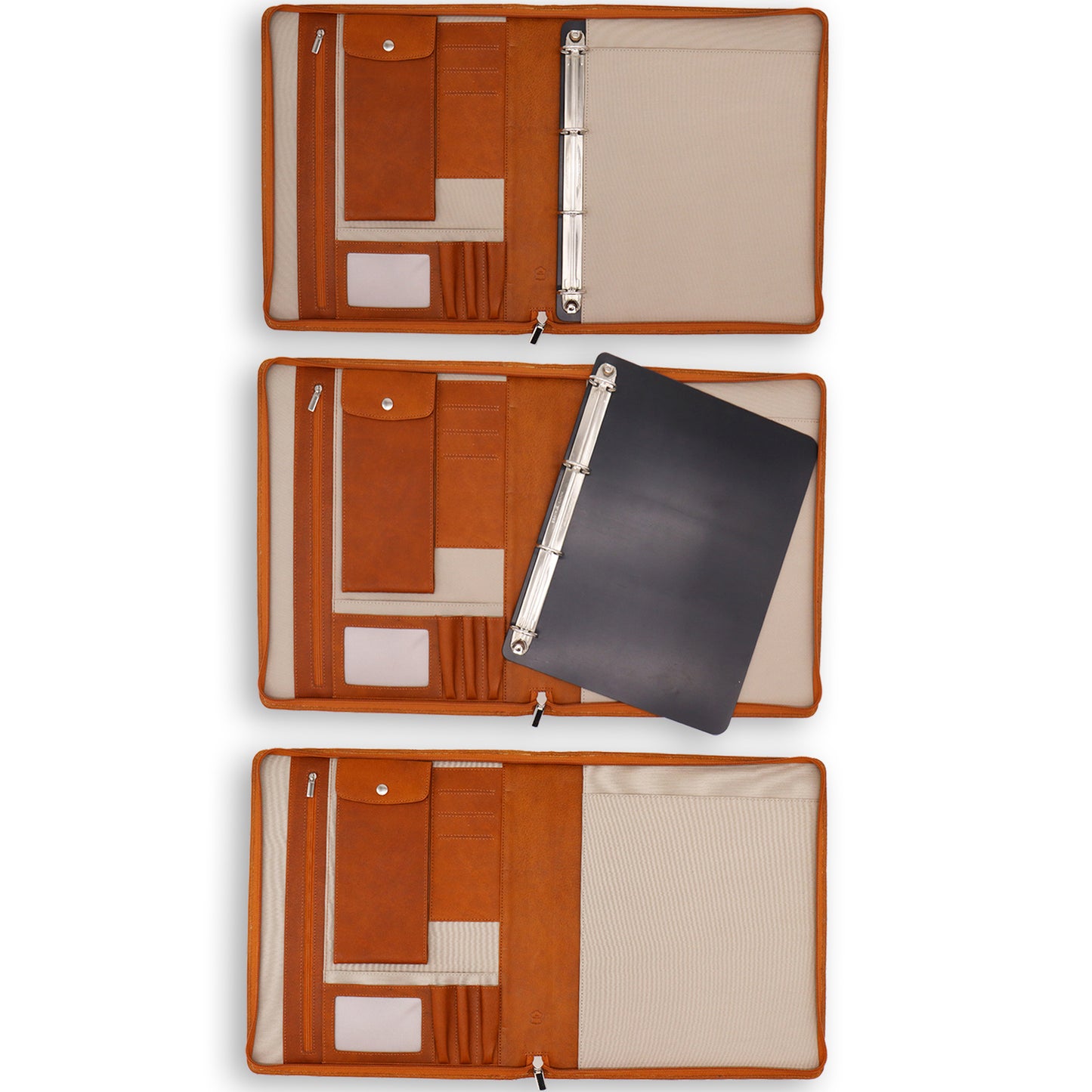 Safekeepers Leren Schrijfmap A4 met Pasjeshouder en Tracker