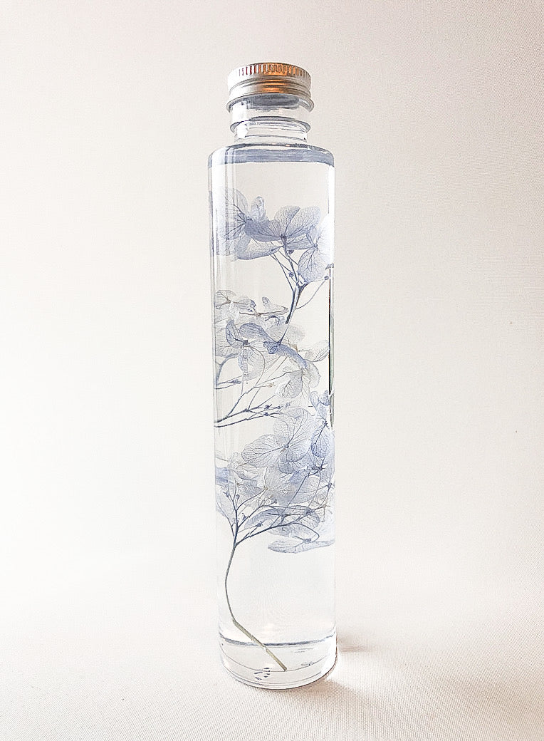 Hydrangea Preserved Flower Bottle Keepsake, Table Decor, Home Interior