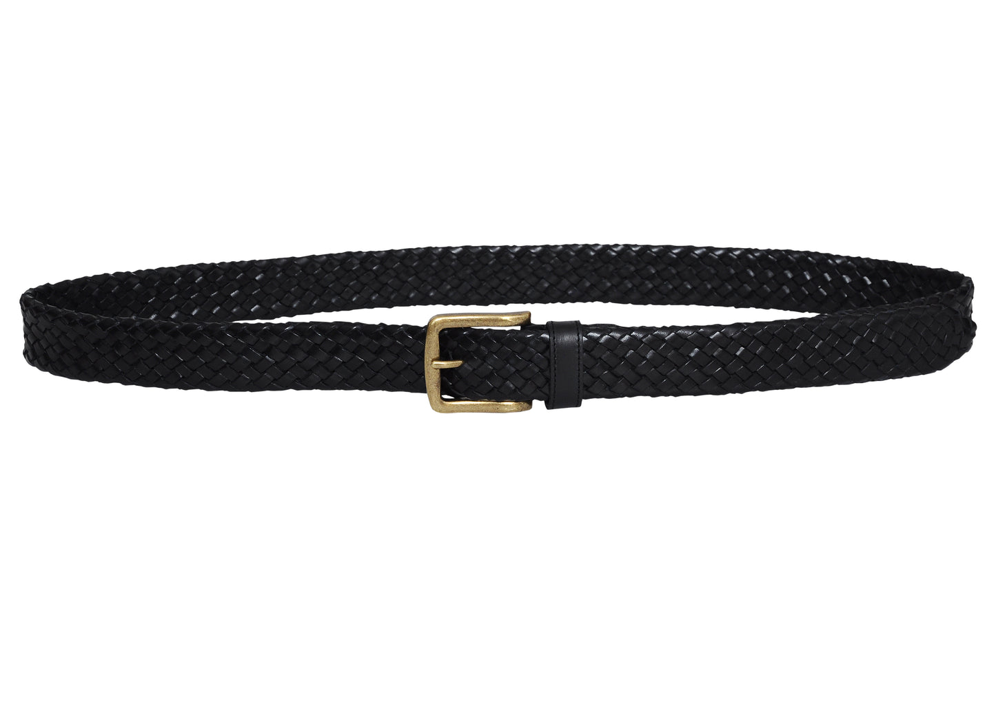Galata Black Plaited Leather Men Belt