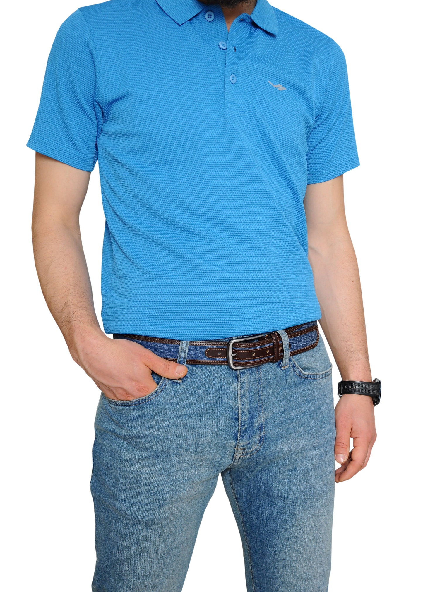 Swindon Brown Blue Leather Men Belt