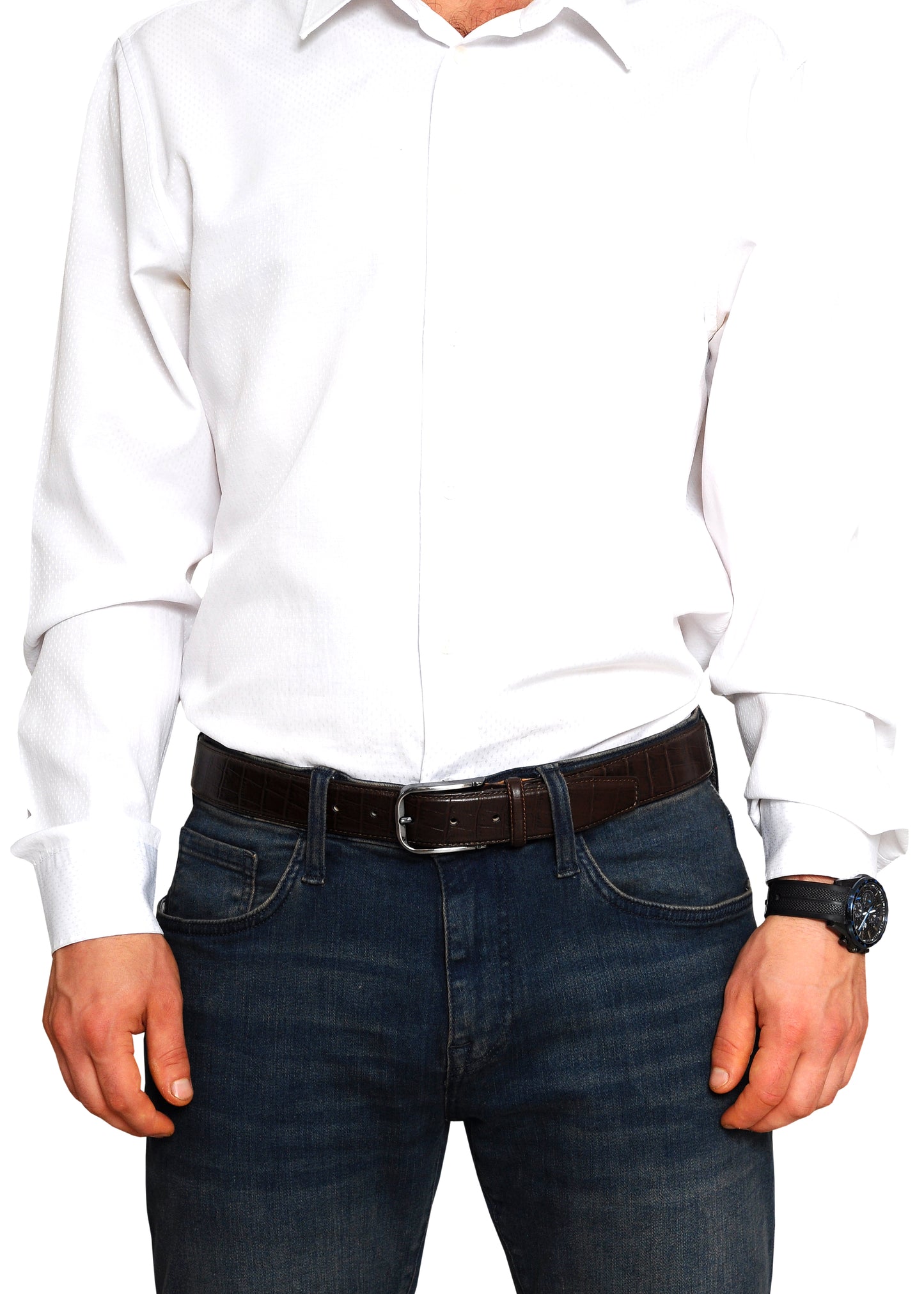 Vegas Brown Leather Men Belt