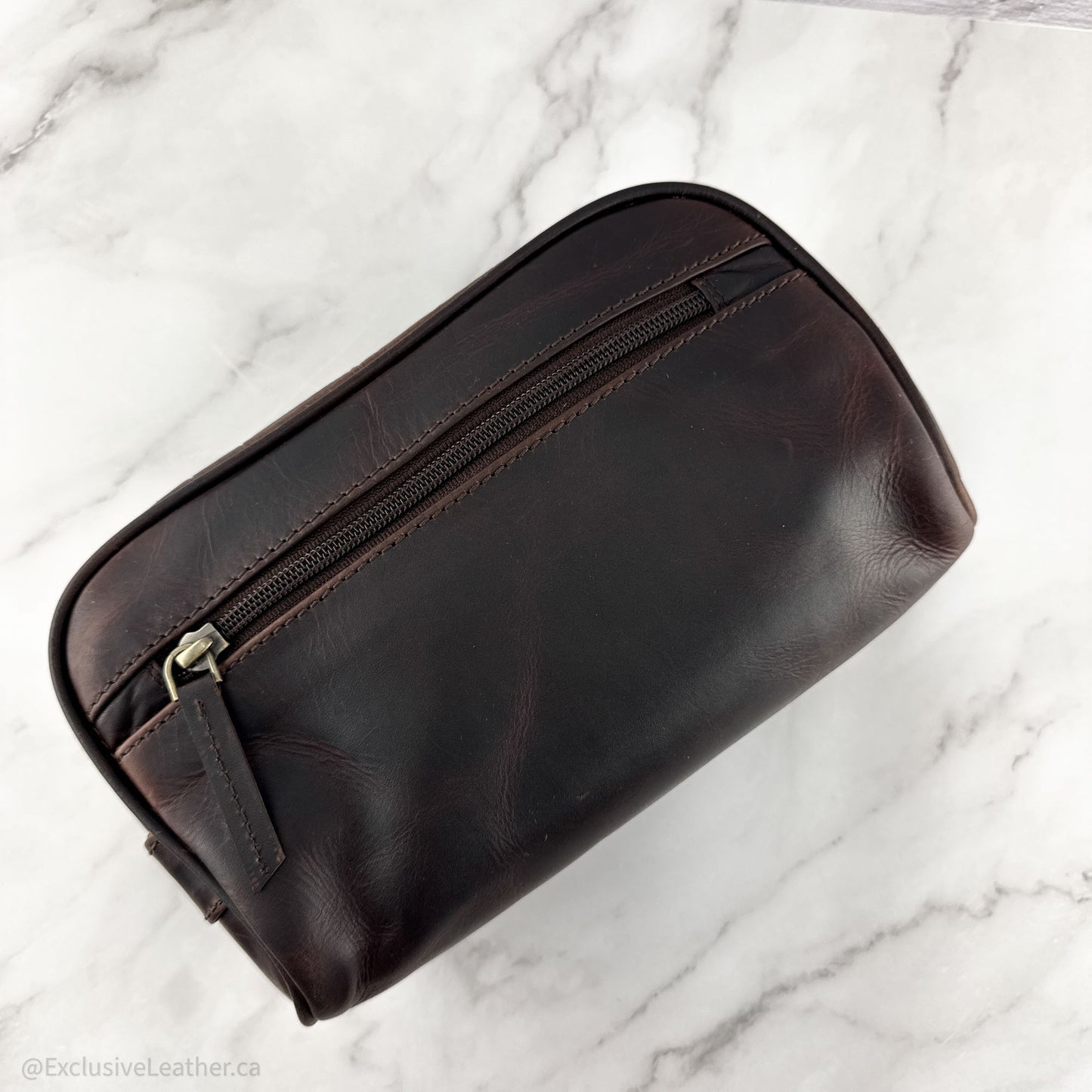 Buff Leather Unisex Dopp Kit / Toiletry bag- weekend getaway