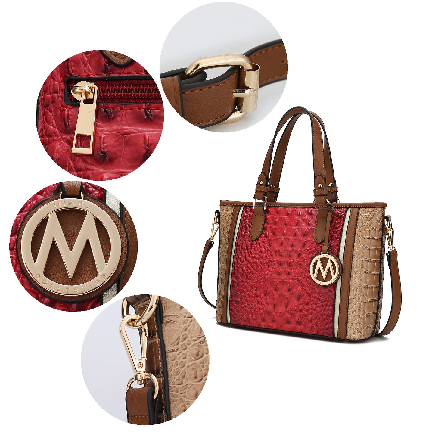 MKF Collection Lizza Croco Embossed Tote & Wallet Set By Mia k