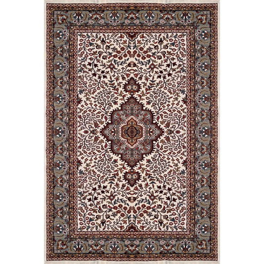 4×6 Feet Hand Knotted Persian Wool Carpet White