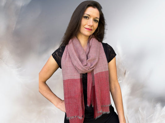 Red Gingham Check Scarf