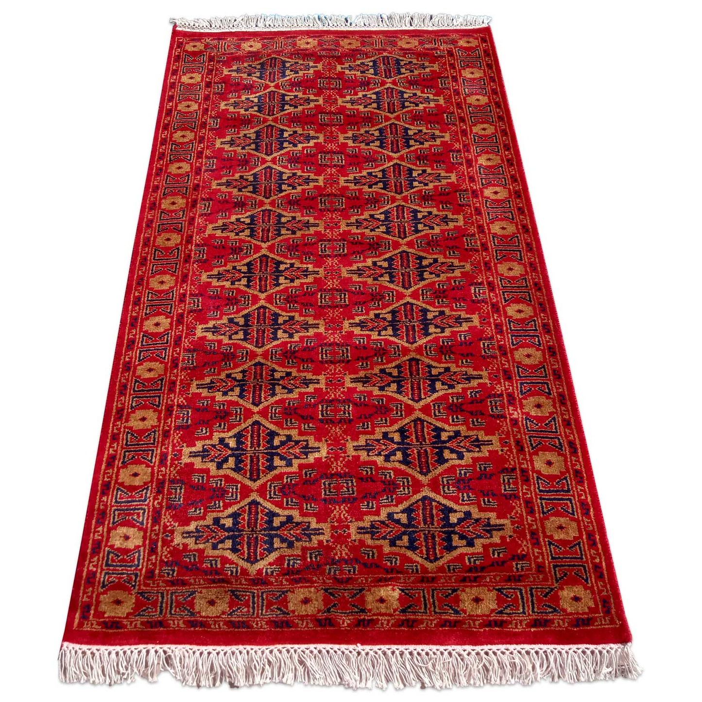 3×5 Feet Hand Knotted Bukhara Wool Carpet Red