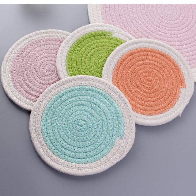 AIESY® – Live Beautiful ! Cotton Rope Woven Round Placemat