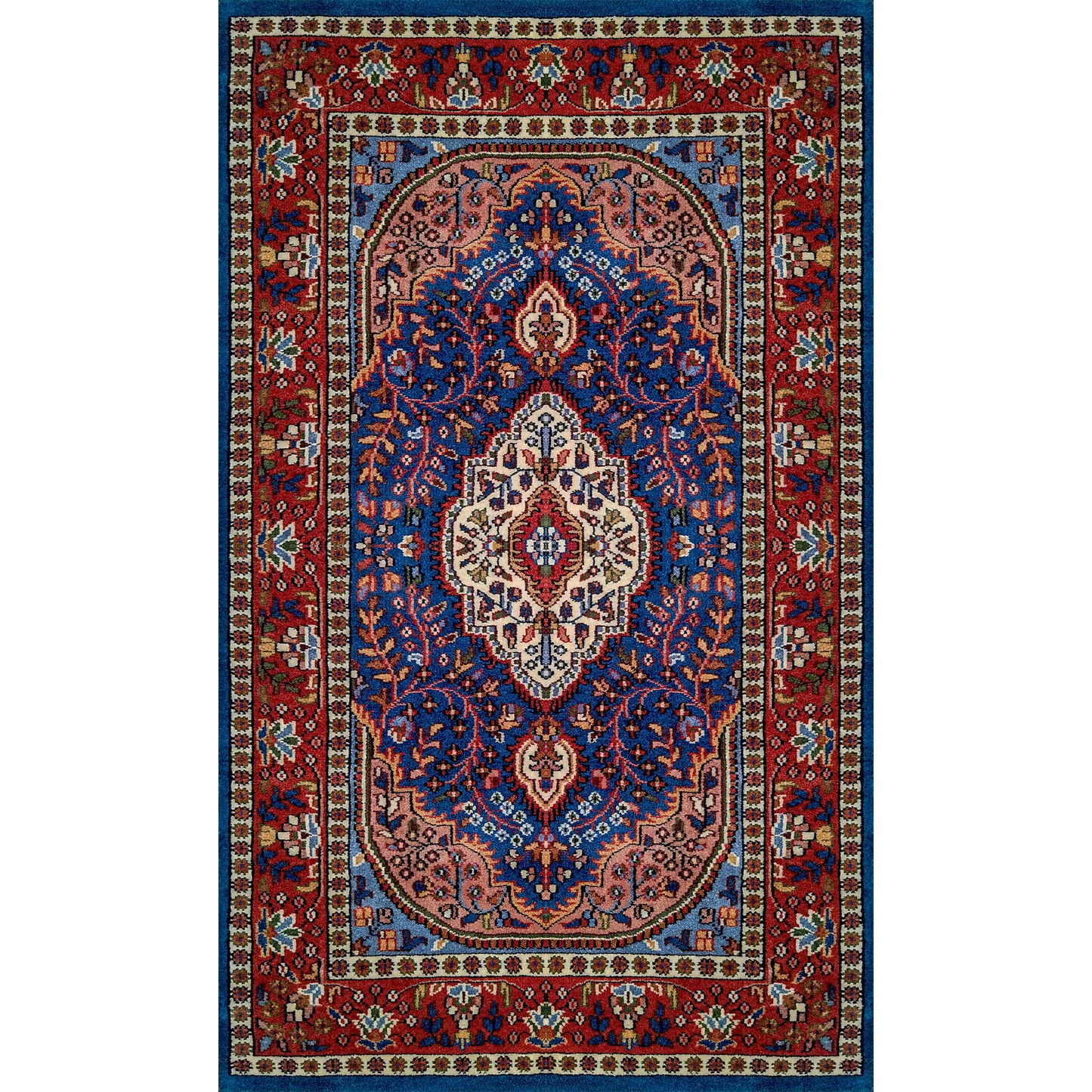 3×5 Feet Hand Knotted Blue Persian Wool Carpet