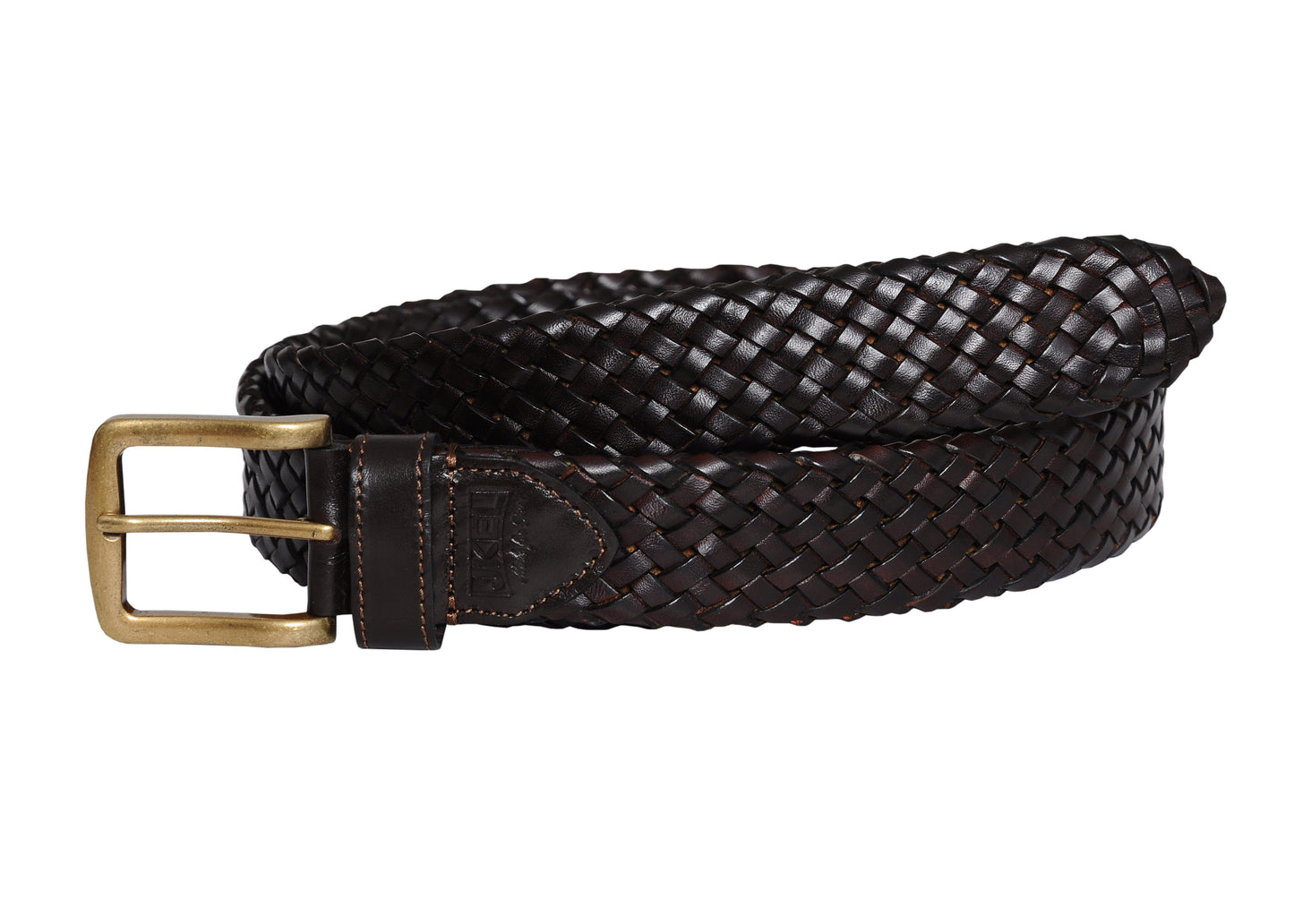 Galata Dark Brown Plaited Leather Men Belt