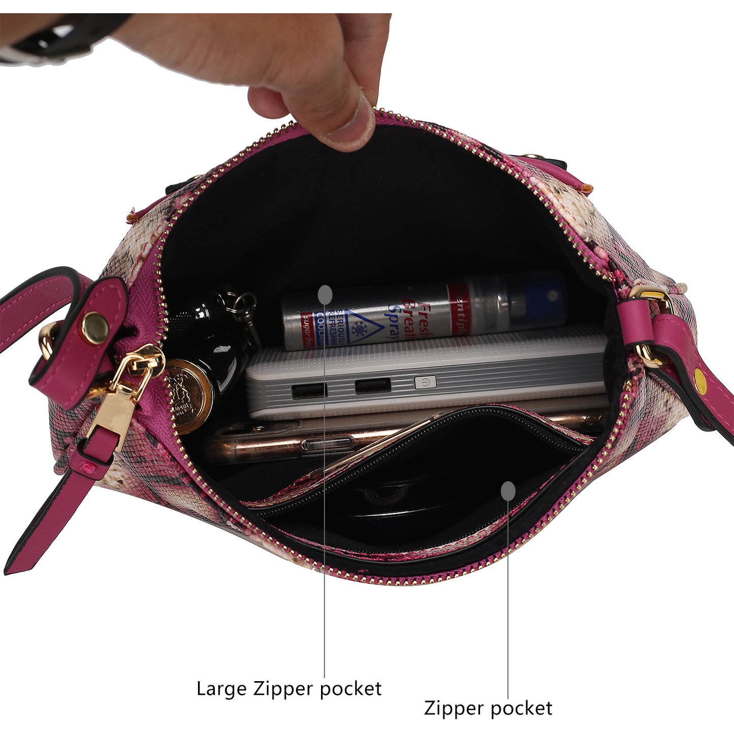 Essie Snake embossed Vegan Leather Crossbody