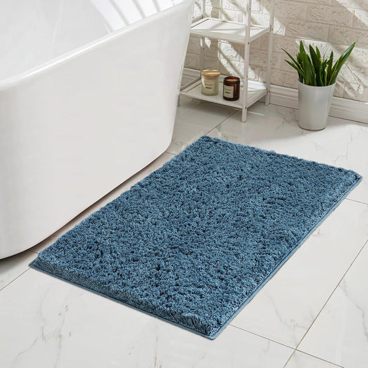 Dusty Blue Bath mats for Bathroom Non Slip, Ultra Soft