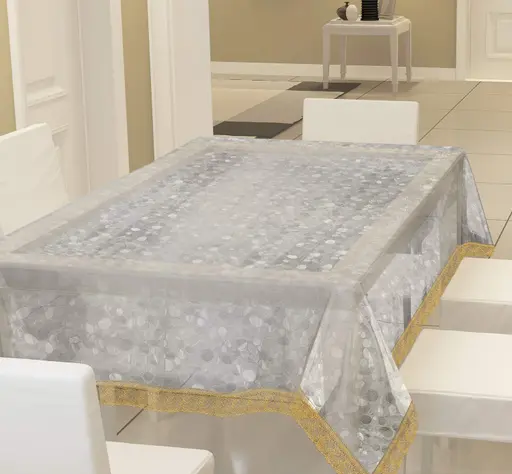 PVC 3D Flowered Design 6 Seater Dining Table Cover