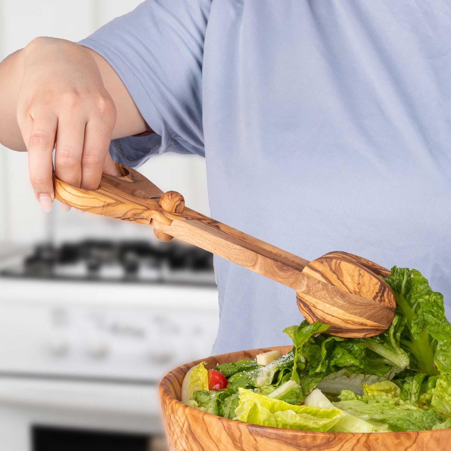 Olive Wood Salad tongs / BBQ tongs