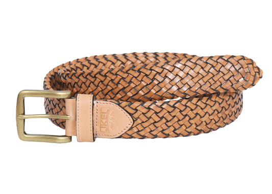 Galata Beige Plaited Leather Men Belt