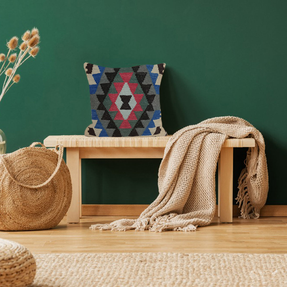 Kilim Handwoven Locust Cushion Cover