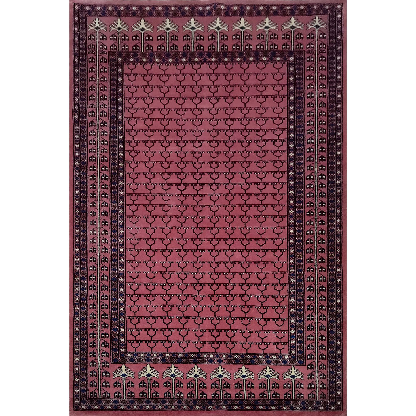 4×6 ft Peach Hand Knotted Wool Carpet