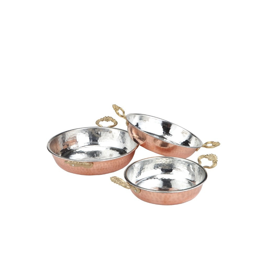 3 Pcs Set Handmade Copper Pan | Egg pan, Omelette, Tava, Sahan