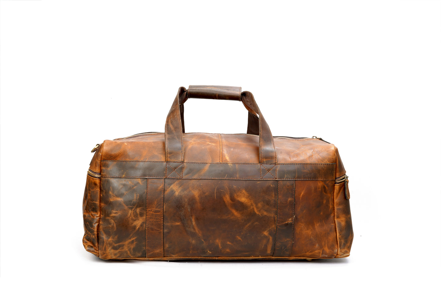 ANUENT Handmade Buffalo Leather Duffle Bag For Unisex.