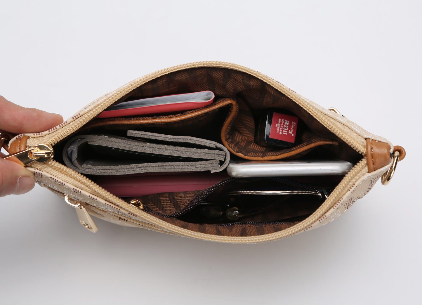 Helen Milan M Signature Crossbody Wristlet