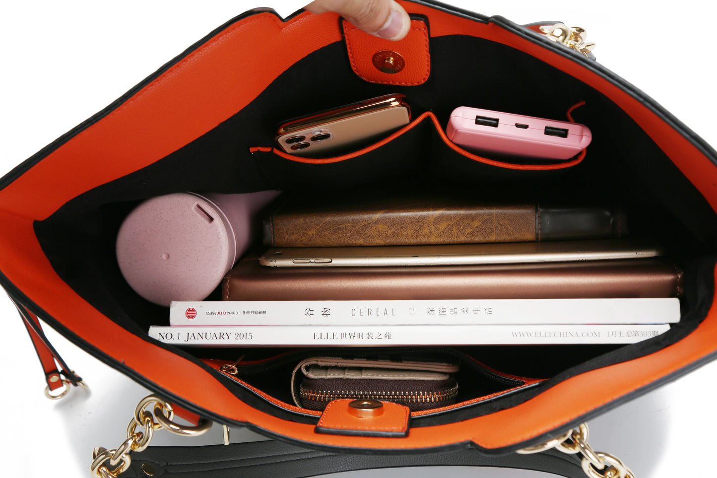 Holland Tote with Wristlet Handbag Vegan Leather