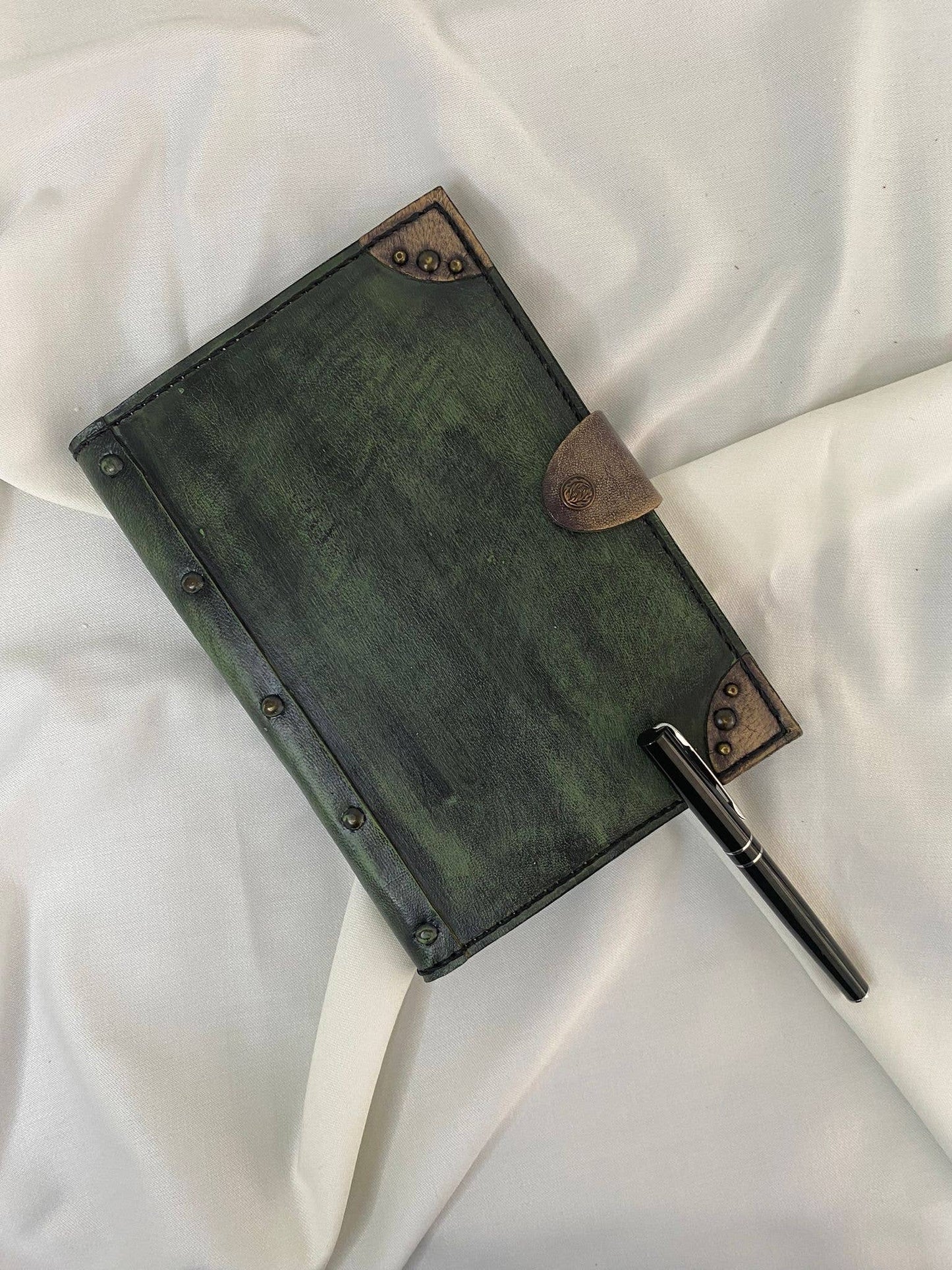 Dark Green Color Leather Craft Notebook Journal Diary