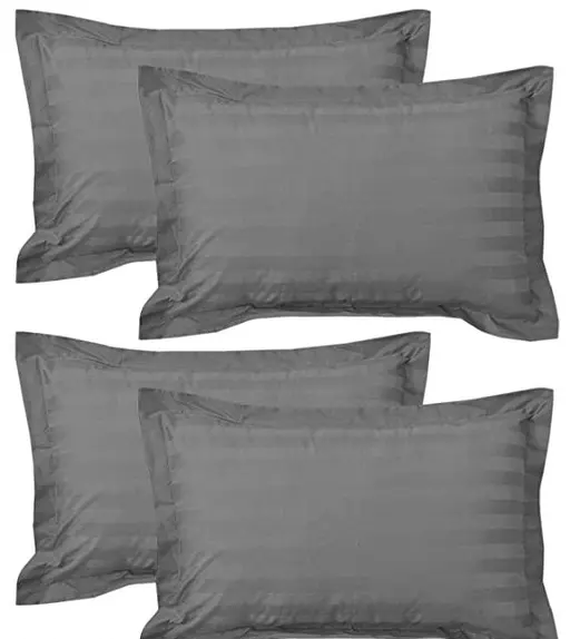 Pillow Cover Very Soft fabric Set of 4 Piece (grey) striped