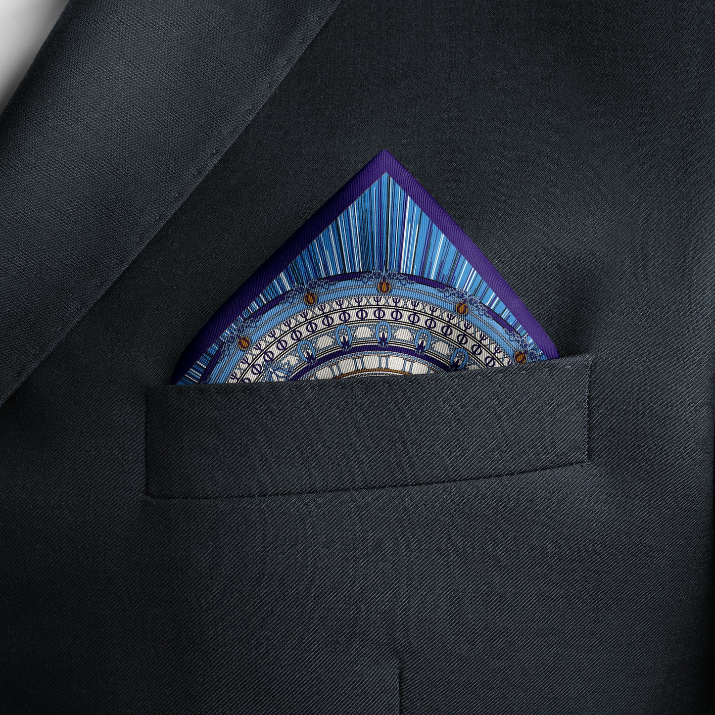 The Greek Alphabet Blue Pocket Square