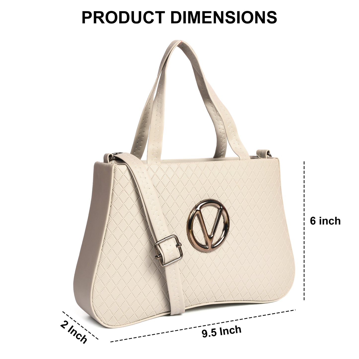 Women’s Stylish Sling Bag with Handle - Cream