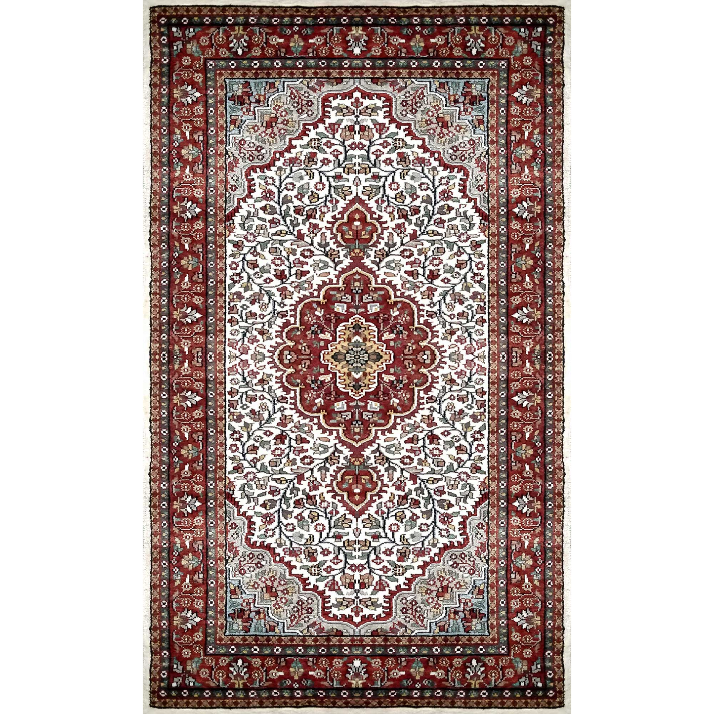 3ft×5ft Hand Knotted Persian Carpet White
