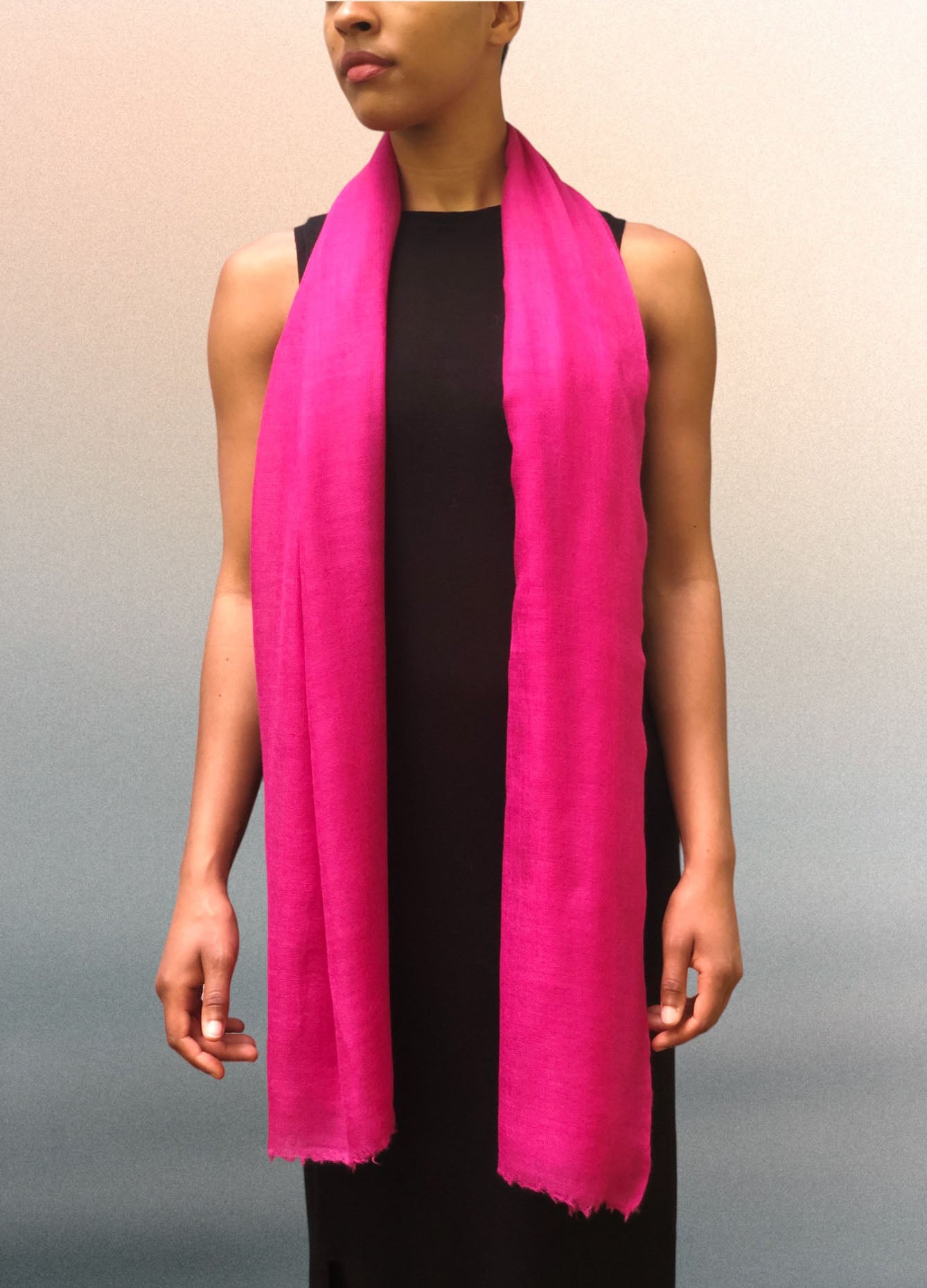 Pink Featherlight Solid Wool Scarf