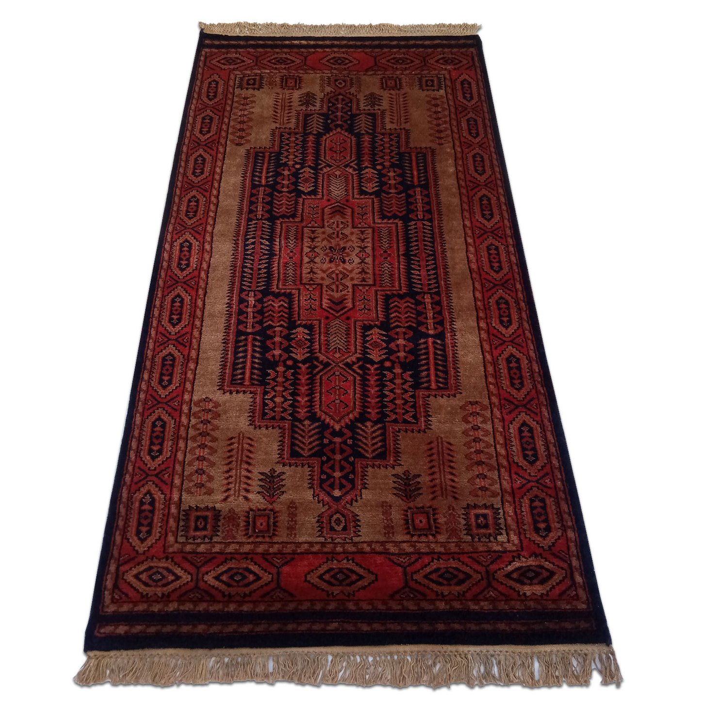 3×5 Feet Hand Knotted Wool Carpet Black & Brown