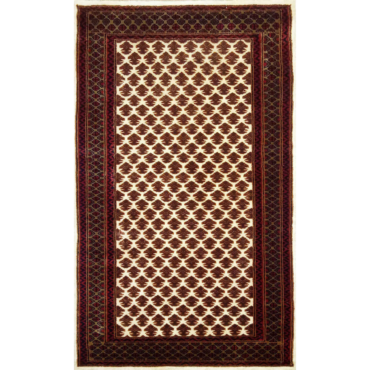 3ft×5ft Hand Knotted Wool Carpet Lichi White