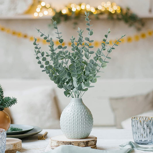 5 Pcs Artificial Eucalyptus Gingko Leaves Plants Flowers