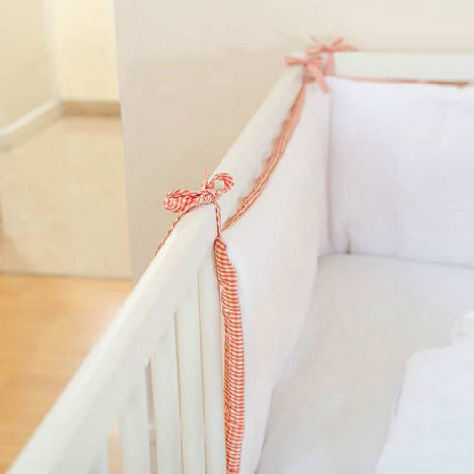 Organic Cotton Cot Bumper - White