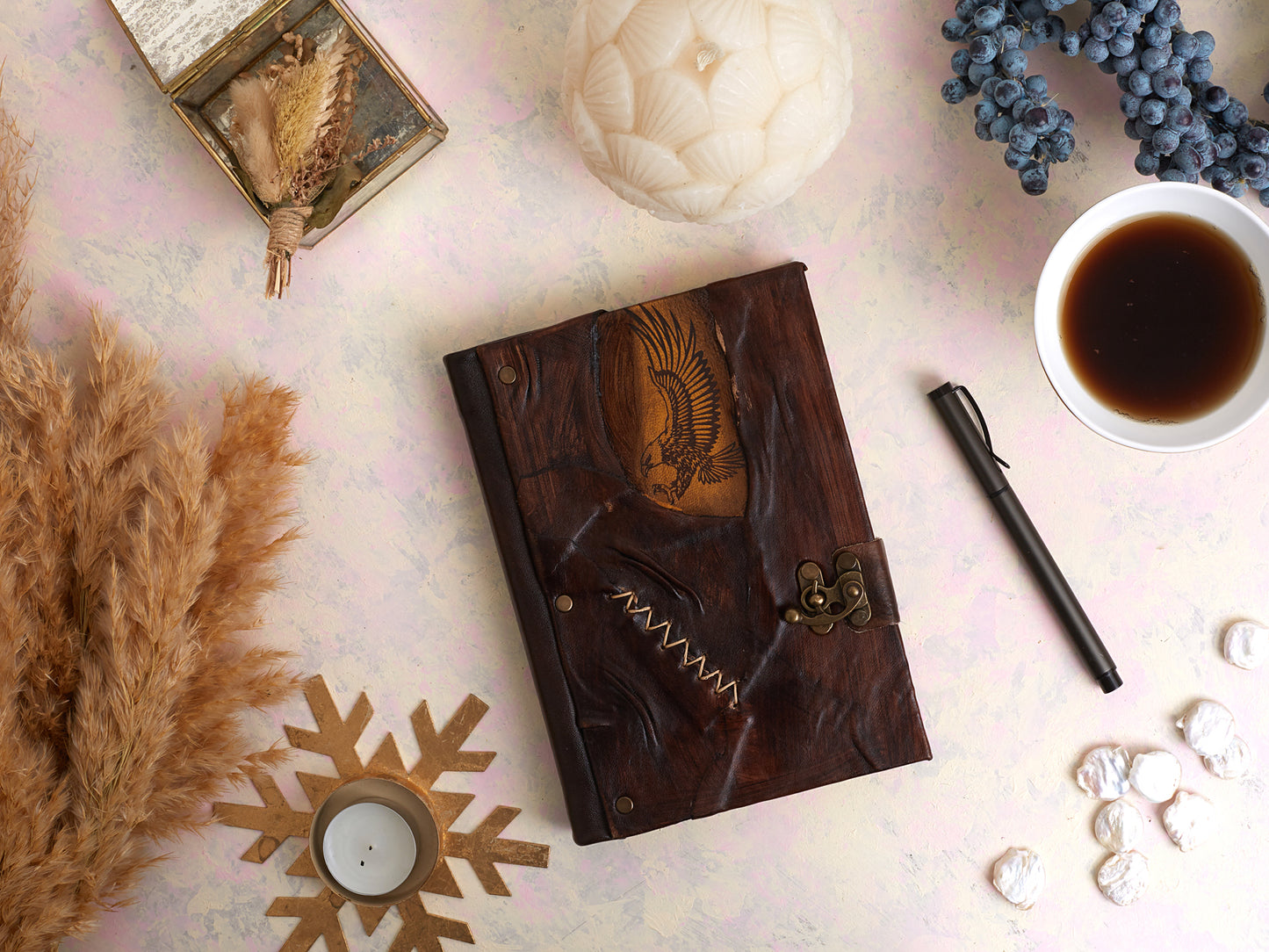 Eagle Design Craft Leather Journal Diary Notebook