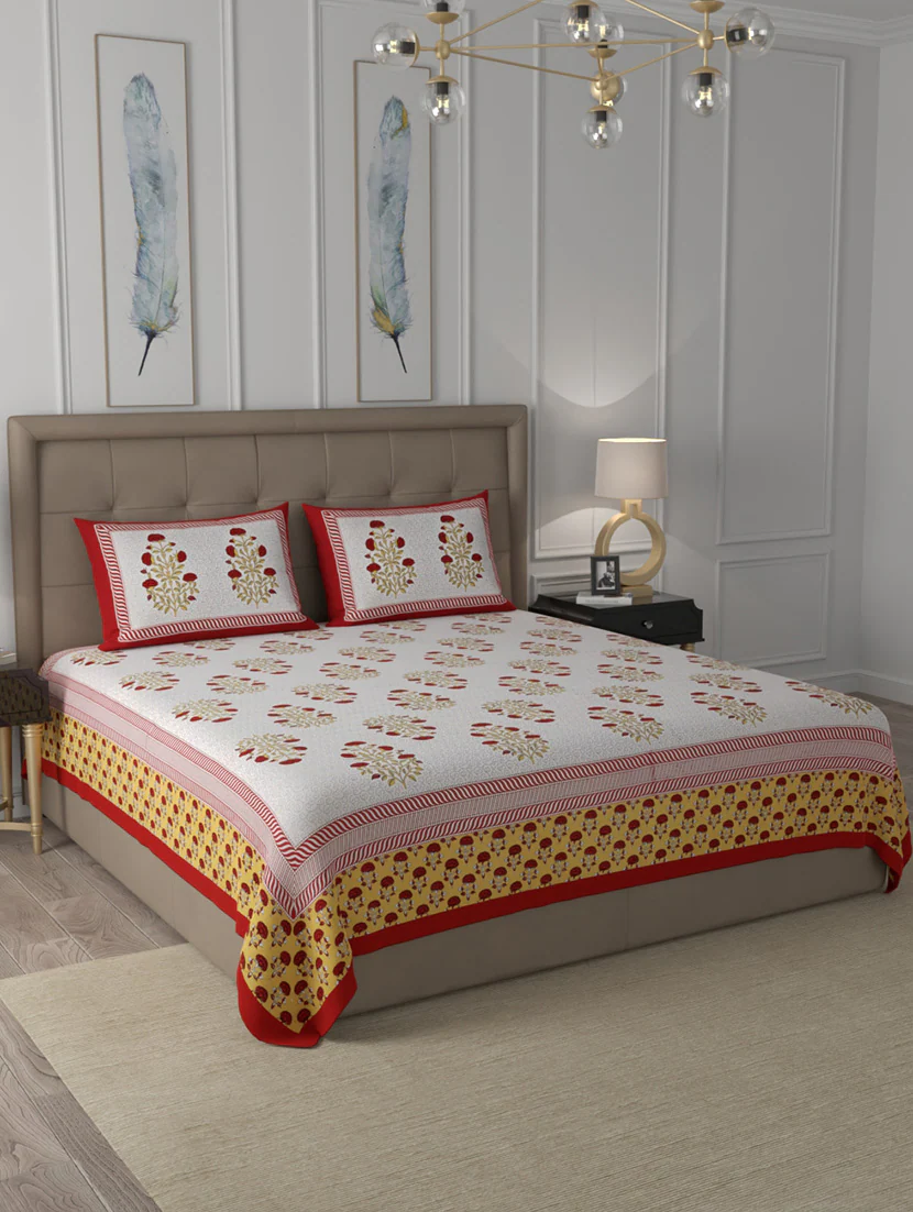high quality Cotton Printed King Size Bedsheetq