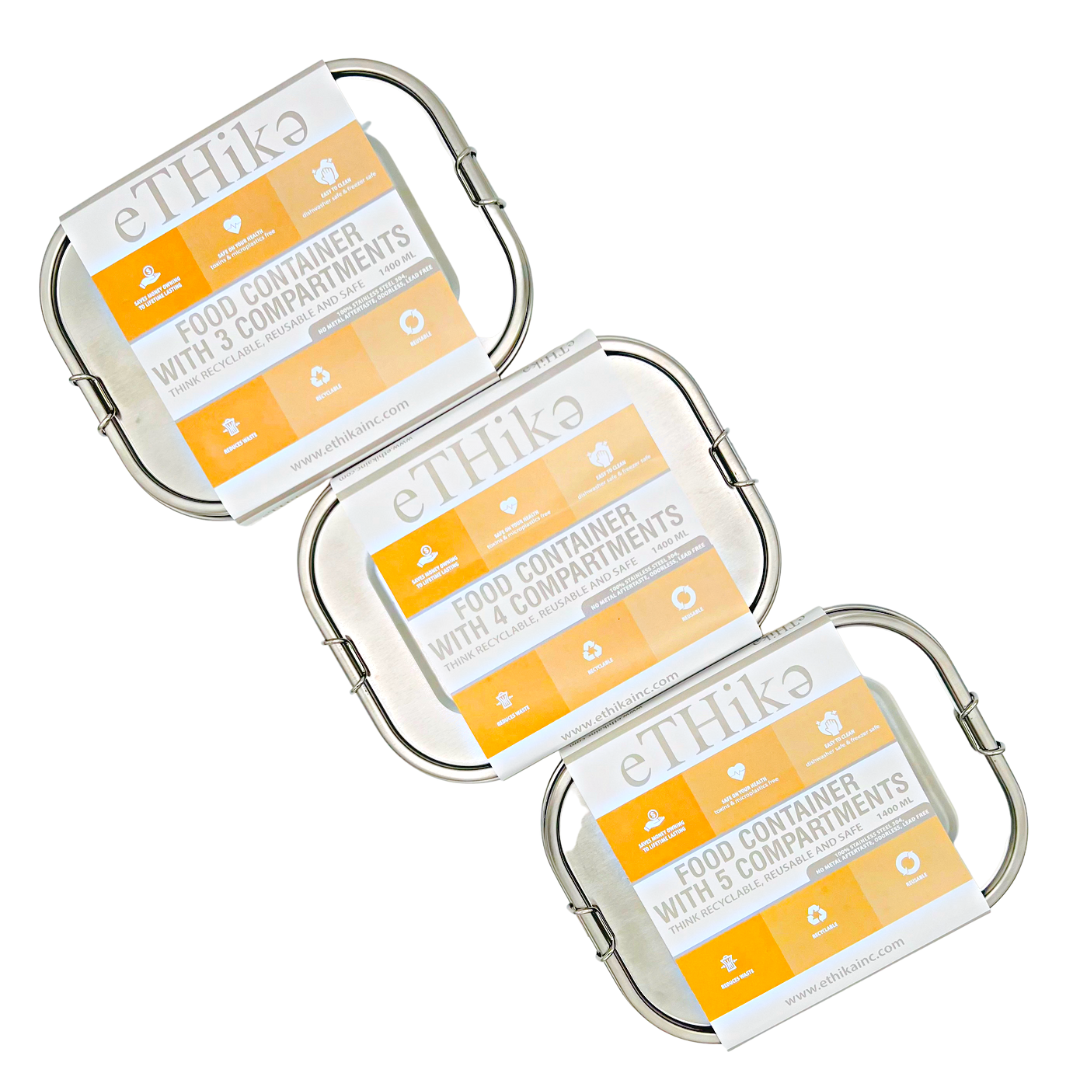 DIVIDED FOOD CONTAINER - 1400ml with 3-way compartments