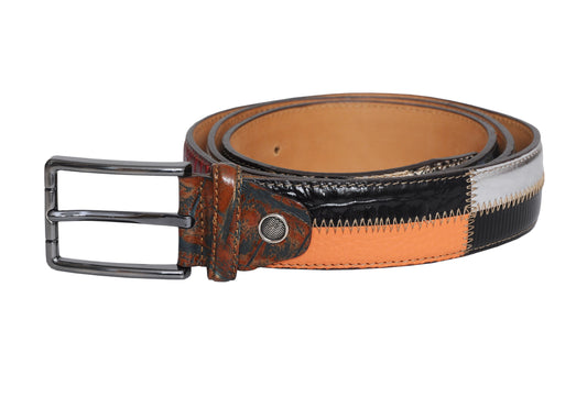 Rainbow Black Brown Leather Men Belt