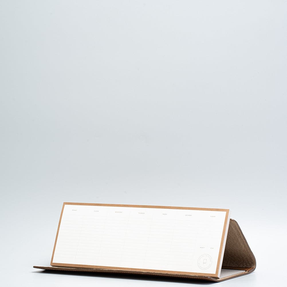 Leather desktop weekly planner