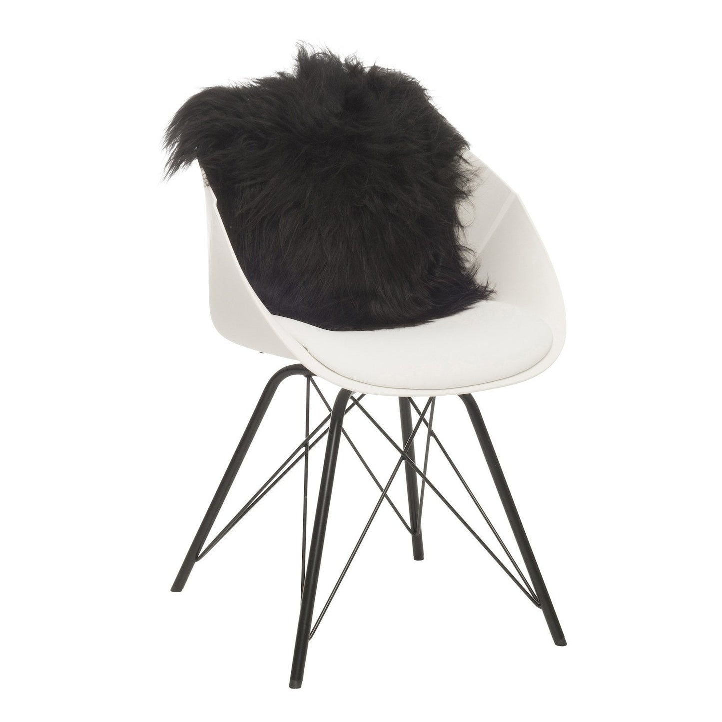 Sierkussen schapenvacht IJslands | Natural Zwart | 40 x 40cm