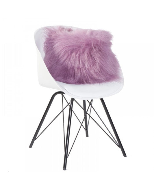 Sierkussen schapenvacht IJslands | Donkerroze | 35 x 35cm