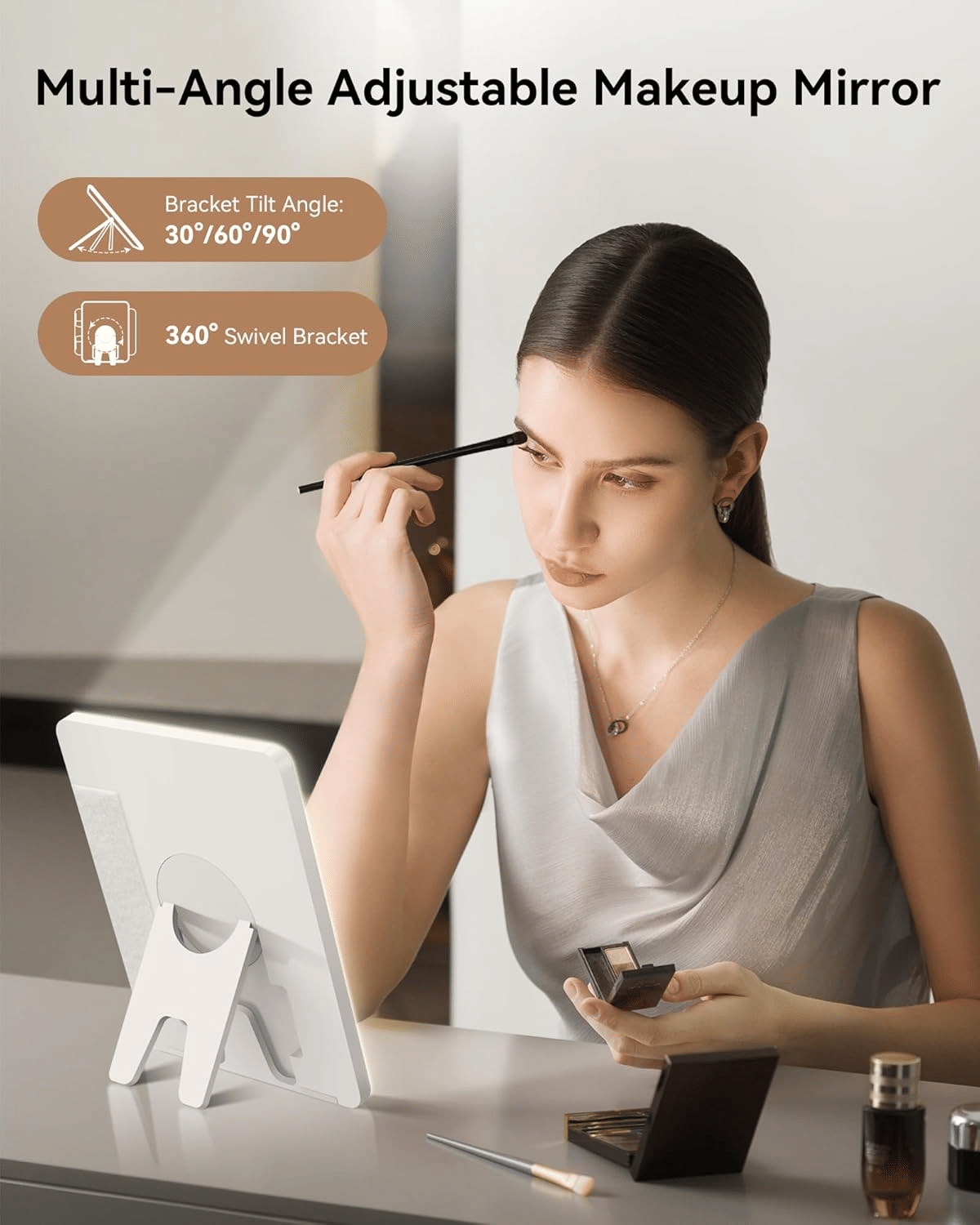 Travel Makeup Bag With LED Mirror,Train Case with Light up Mirror,