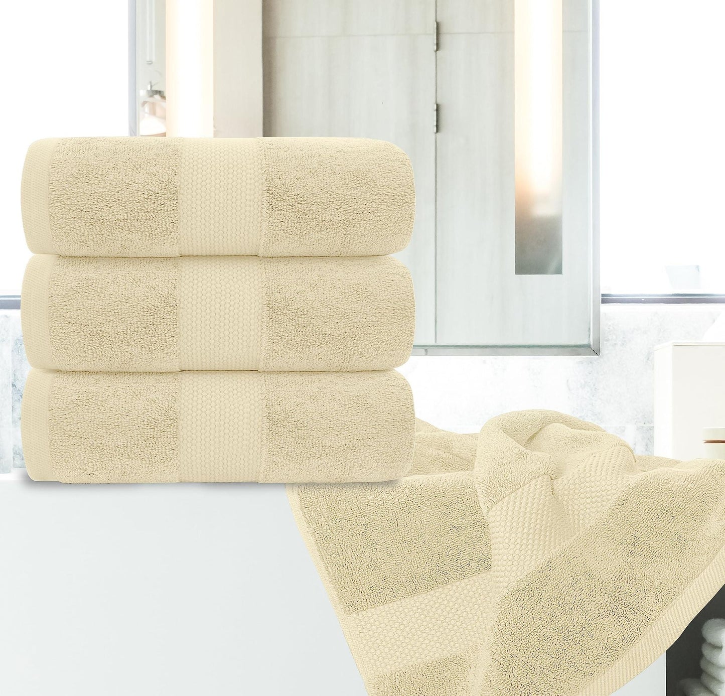 Luxury Bath Towels Set of 4 Large 700 GSM Cotton Ultra Soft Bath