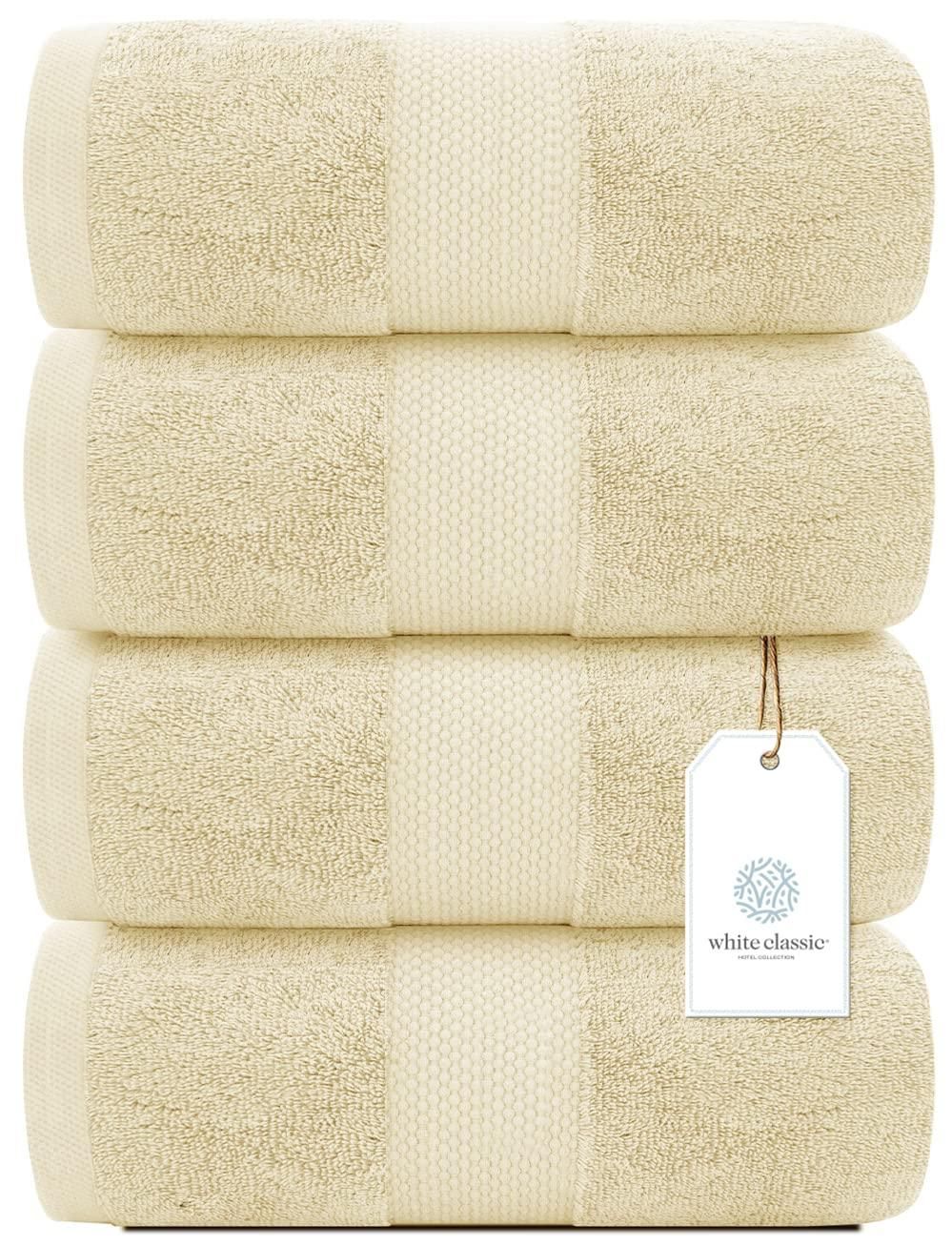 Luxury Bath Towels Set of 4 Large 700 GSM Cotton Ultra Soft Bath