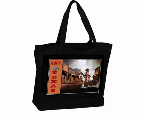 Tote Bag XXL Travel Poster Visit Texas Land Old West Cowboys