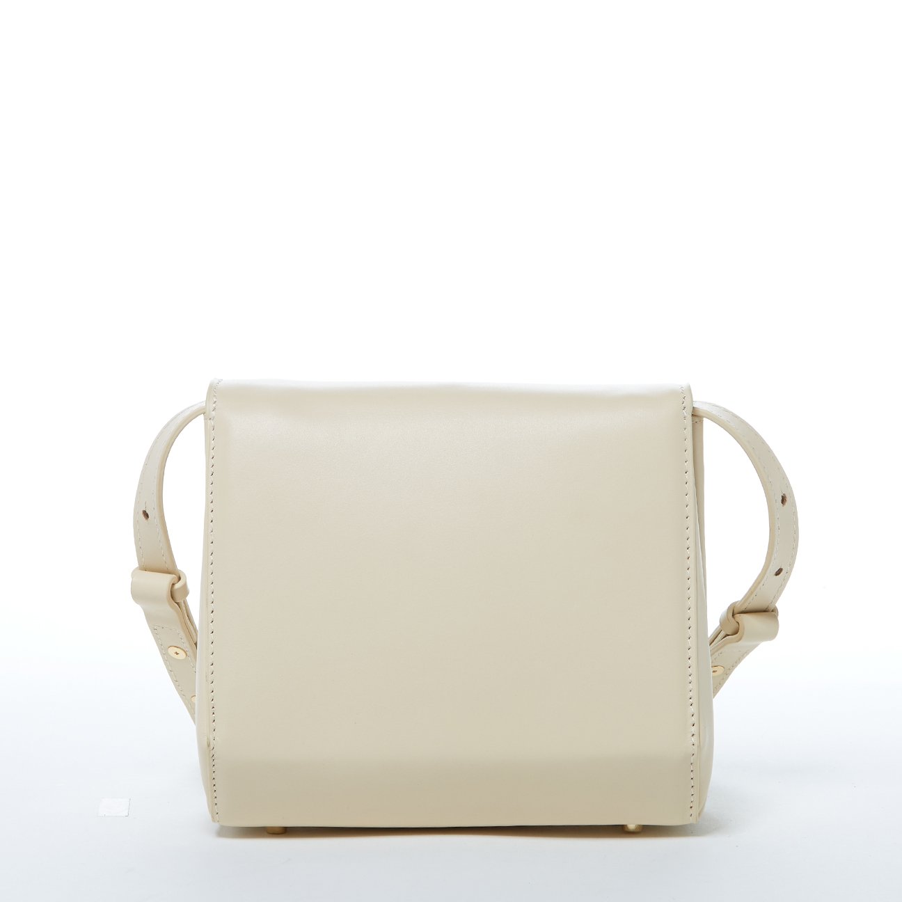 SUSU Leather Saddle Bag Off White Crossbody Purse Cream Women's