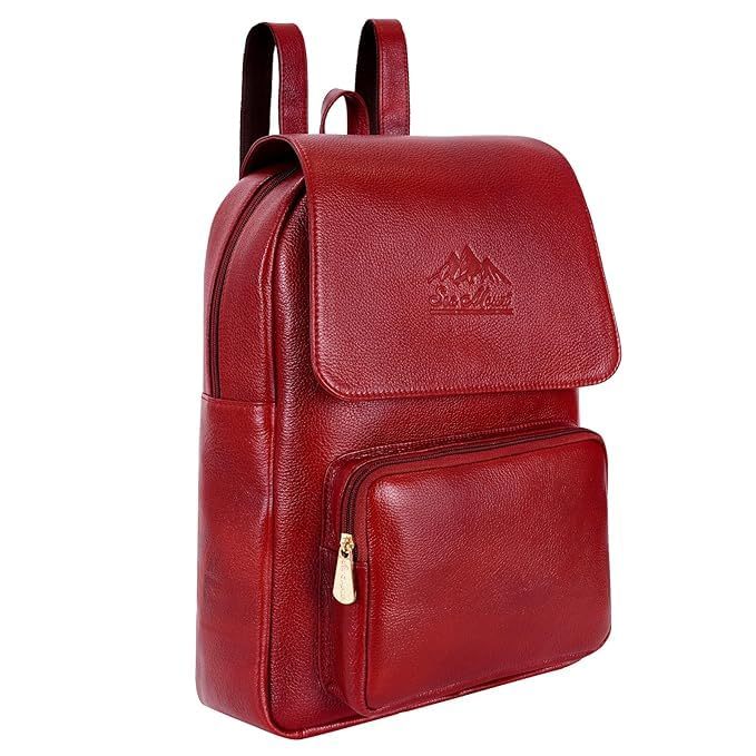 A.E Red Leather Side Shoulder Bag for Women and Girls | Outdoor,