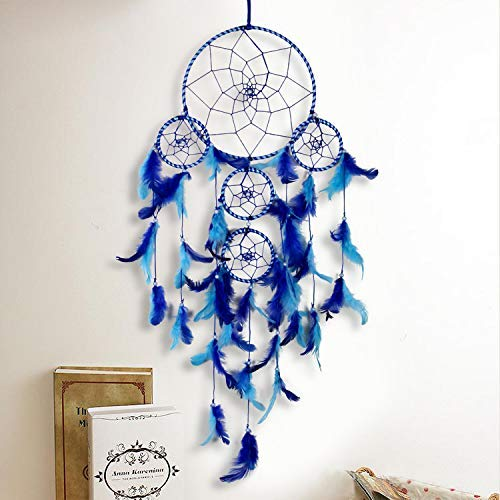 Traditional Indian Dreamcatcher Wall Art for Bedrooms, Feathers