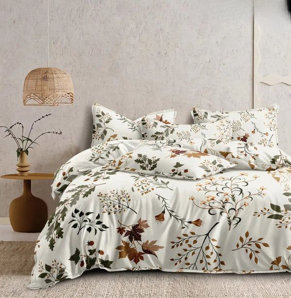 NESTLOOM King Size Fitted Bedsheet (Tan)